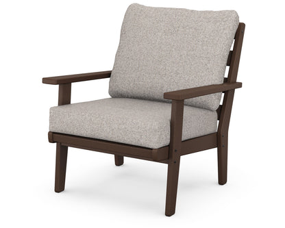 POLYWOOD® Grant Park Deep Seating Chair in Mahogany / Weathered Tweed