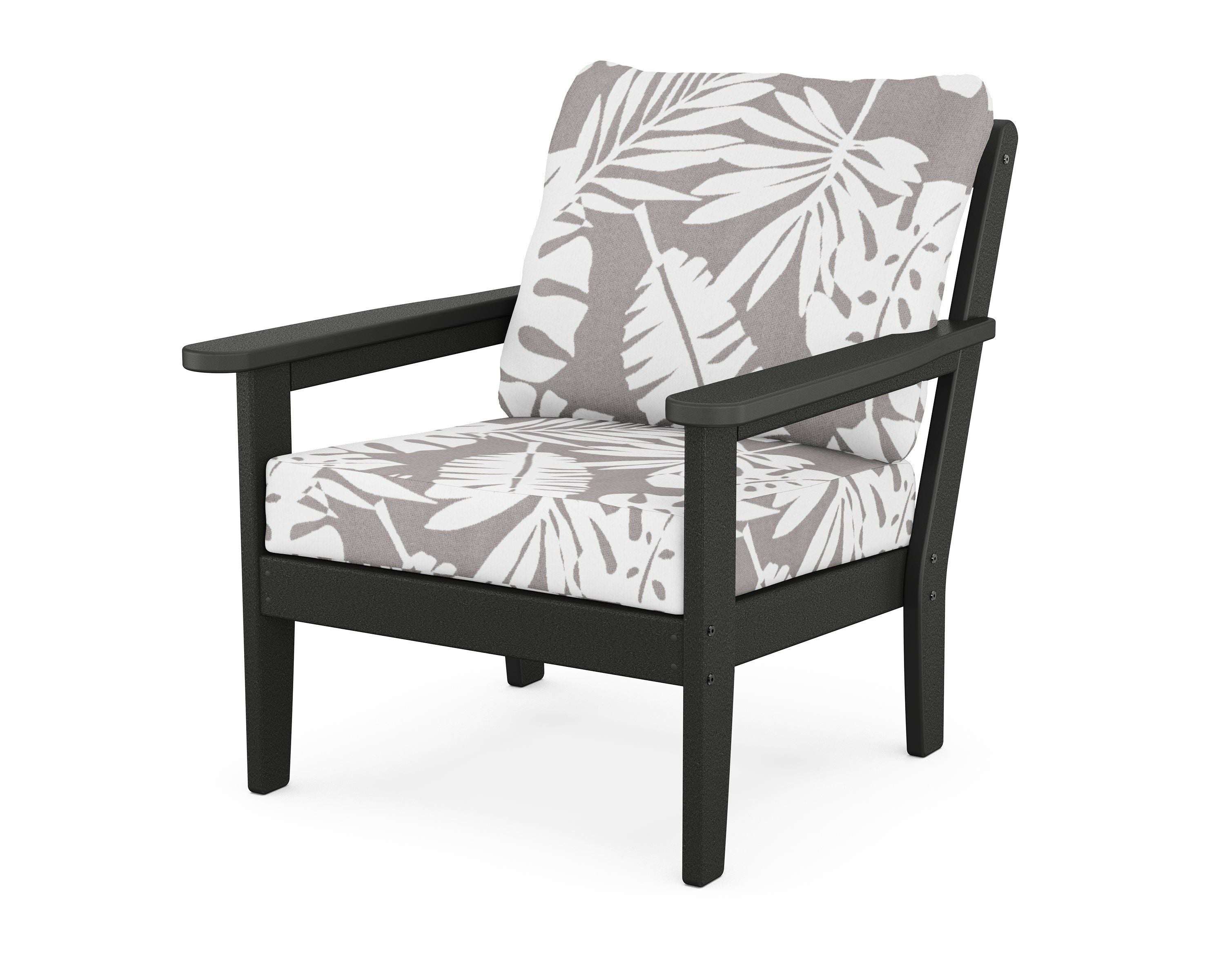 Country Living Cottage Deep Seating Chair in Black / Leaf Grey Mist