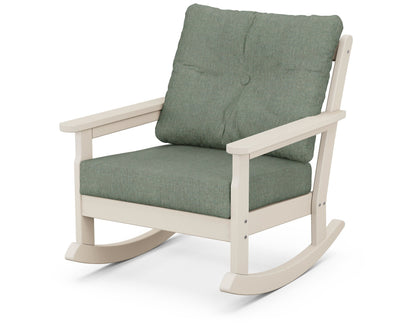 POLYWOOD® Vineyard Deep Seating Rocking Chair in Sand / Cast Sage
