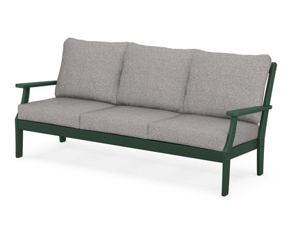 POLYWOOD® Braxton Deep Seating Sofa in Green / Grey Mist