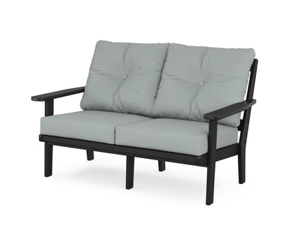 POLYWOOD® Oxford Deep Seating Loveseat in Black / Spa