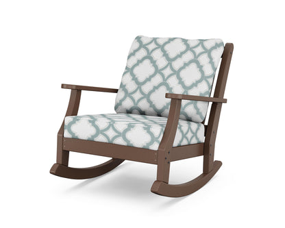 Country Living Wovendale Deep Seating Rocking Chair in Mahogany / Trellis Glacier Spa
