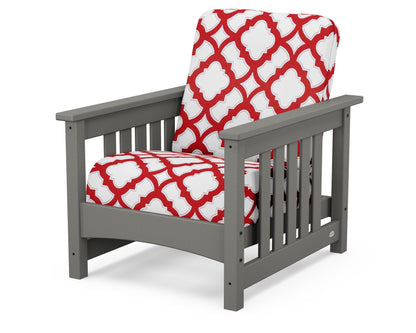 POLYWOOD® Club Mission Chair in Slate Grey / Trellis Crimson