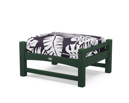 POLYWOOD® Club Ottoman in Green / Leaf Navy