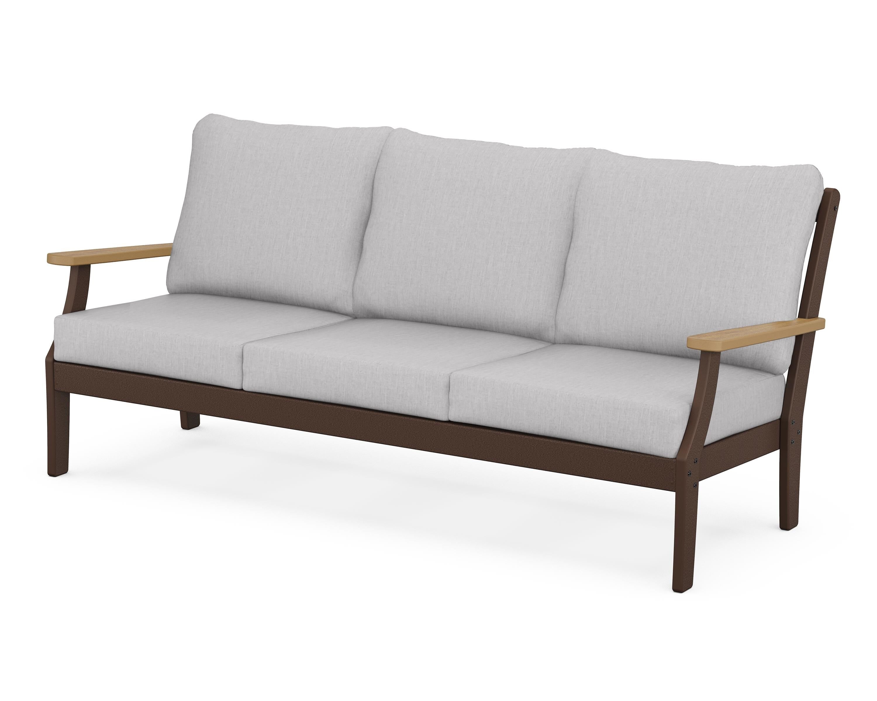 POLYWOOD® Braxton Deep Seating Sofa in Mahogany / Natural / Granite