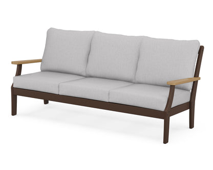POLYWOOD® Braxton Deep Seating Sofa in Mahogany / Natural / Granite