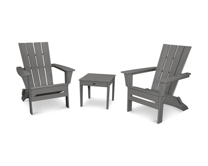 POLYWOOD® Quattro Folding Chair 3-Piece Adirondack Set in Slate Grey