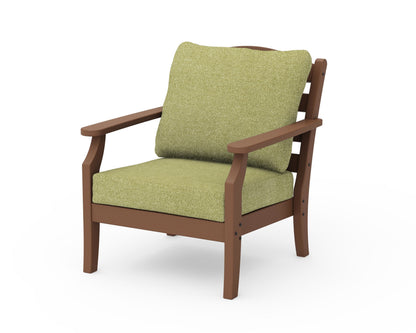 Draper James™ by  POLYWOOD® Savannah Deep Seating Chair in Teak / Chartreuse Boucle