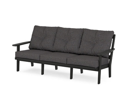 POLYWOOD® Prairie Deep Seating Sofa in Black / Ash Charcoal