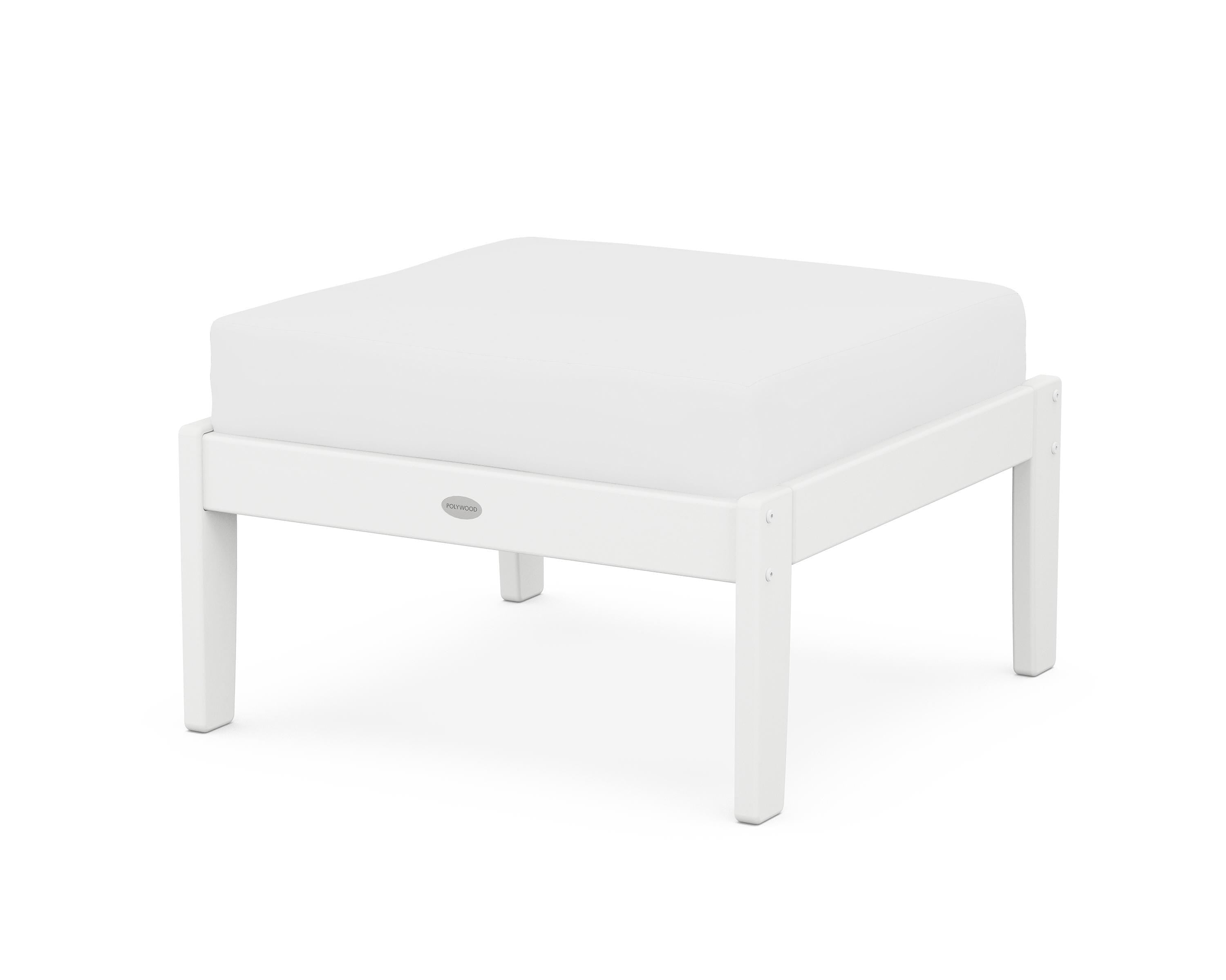 POLYWOOD® Braxton Deep Seating Ottoman in White / Natural