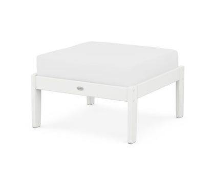 POLYWOOD® Braxton Deep Seating Ottoman in White / Natural