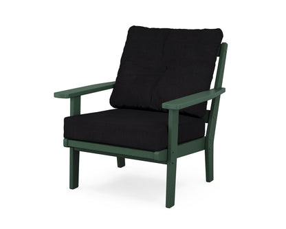 POLYWOOD® Oxford Deep Seating Chair in Green / Midnight Linen