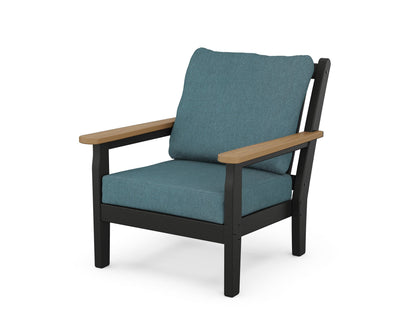 POLYWOOD® Chippendale Deep Seating Chair in Black / Natural / Ocean Teal