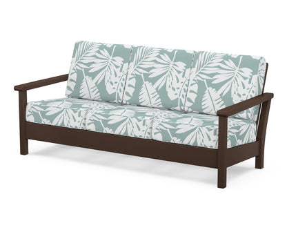 POLYWOOD® Harbour Deep Seating Sofa in Mahogany / Leaf Glacier Spa