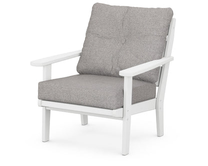 POLYWOOD® Lakeside Deep Seating Chair in White / Grey Mist