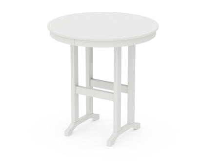 POLYWOOD® 36" Round Farmhouse Counter Table in White