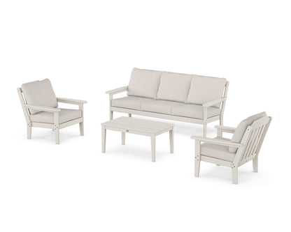 Country Living Cottage 4-Piece Deep Seating Set with Sofa in Sand / Cast Ash