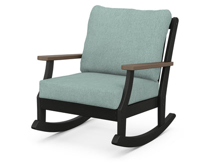 POLYWOOD® Braxton Deep Seating Rocking Chair in Black / Kona / Glacier Spa