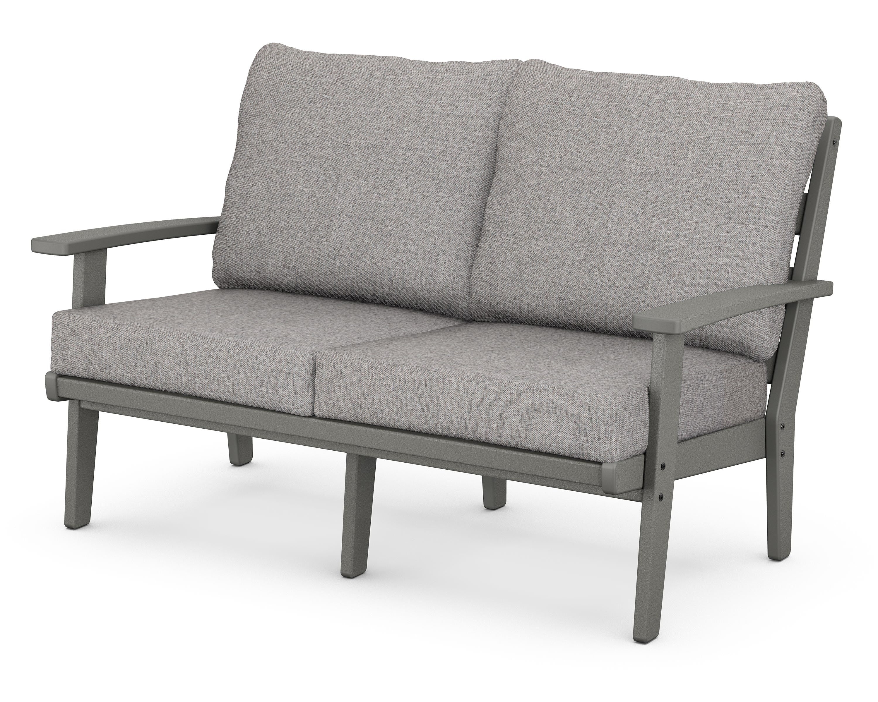 POLYWOOD® Grant Park Deep Seating Loveseat in Slate Grey / Grey Mist