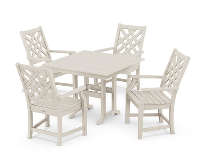 Country Living Wovendale 5-Piece Farmhouse Dining Set in Sand
