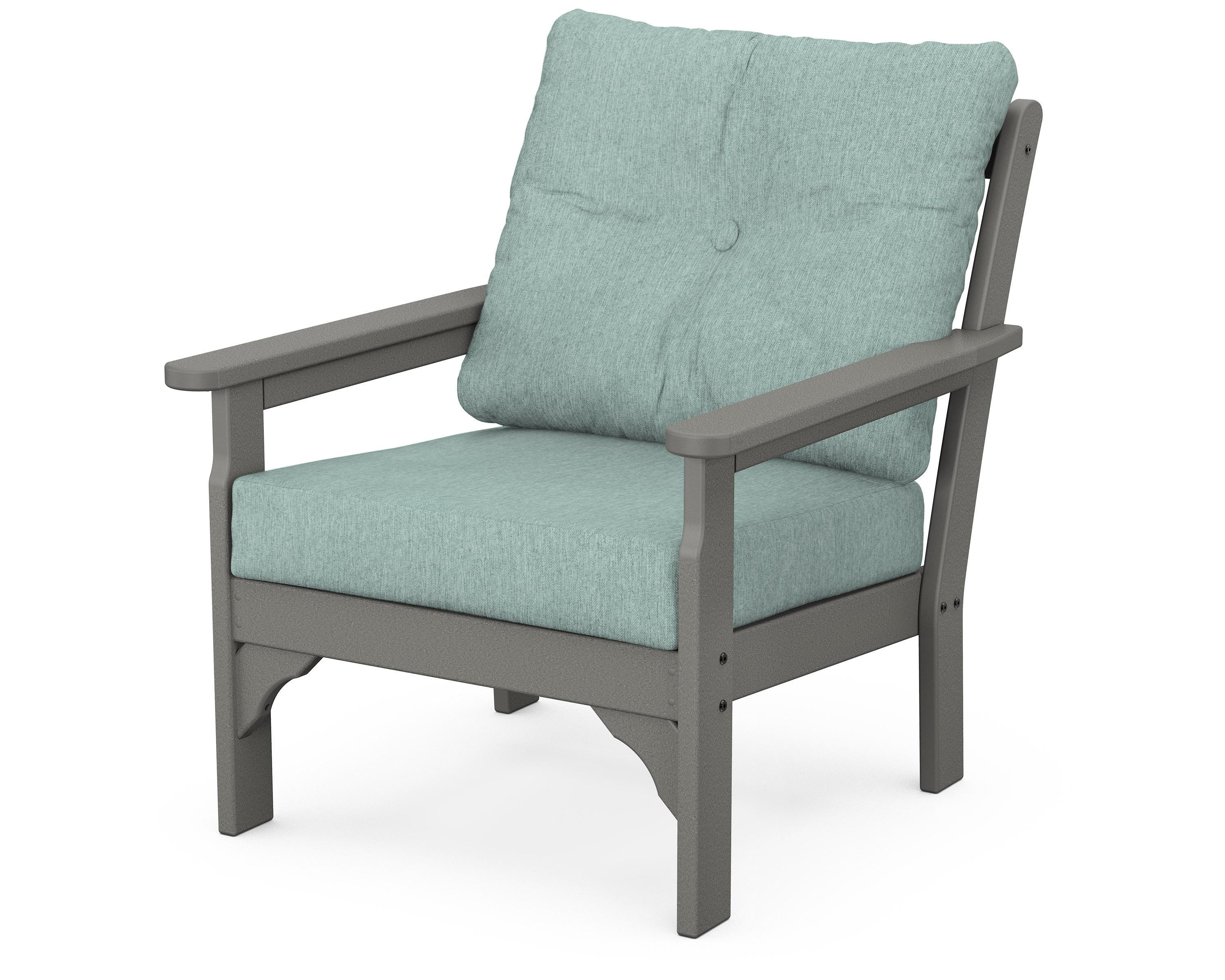POLYWOOD® Vineyard Deep Seating Chair in Slate Grey / Glacier Spa