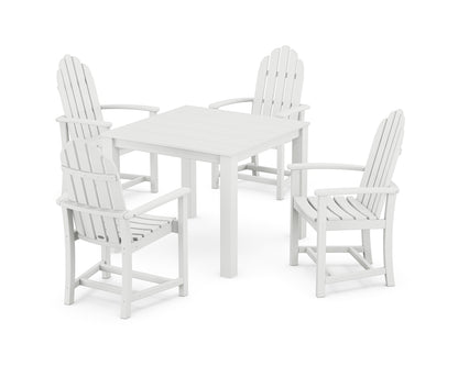 POLYWOOD® Classic Adirondack 5-Piece Parsons Dining Set in White