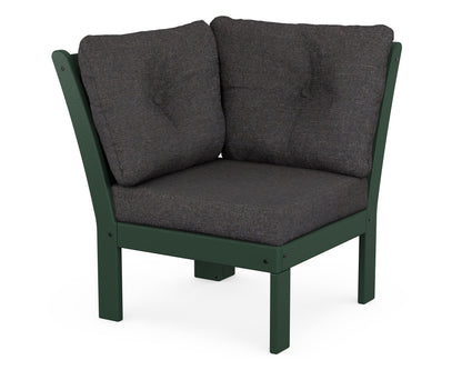 POLYWOOD® Vineyard Modular Corner Chair in Green / Ash Charcoal