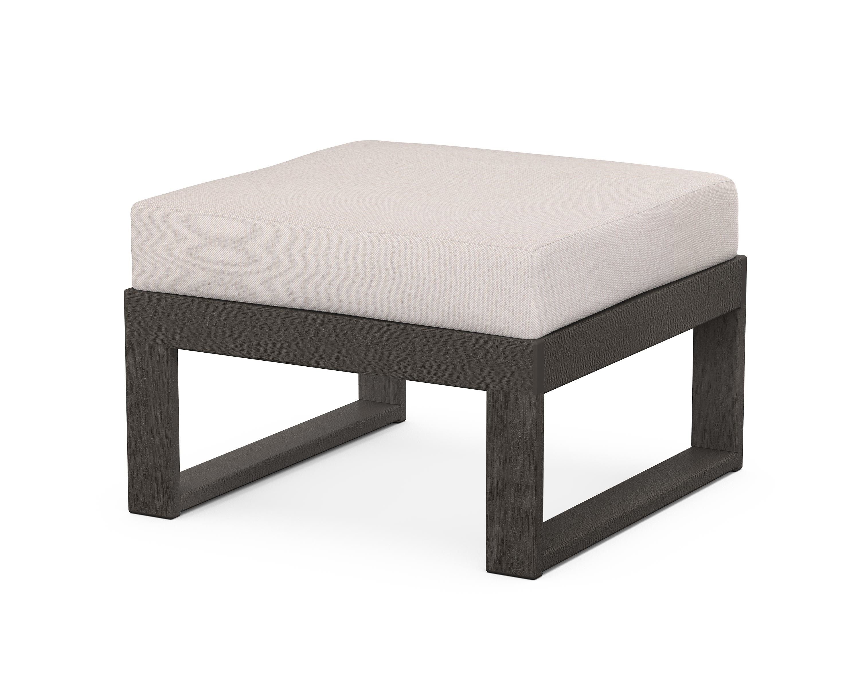 Unbranded Modular Ottoman - Modern in Vintage Coffee / Dune Burlap