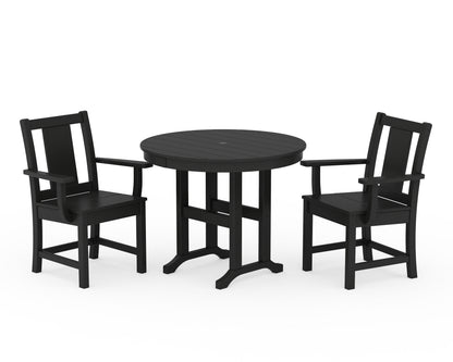 POLYWOOD® Prairie 3-Piece Farmhouse Dining Set in Black