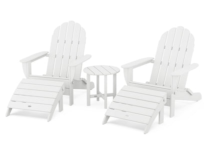 POLYWOOD® Classic Oversized Adirondack 5-Piece Casual Set in White