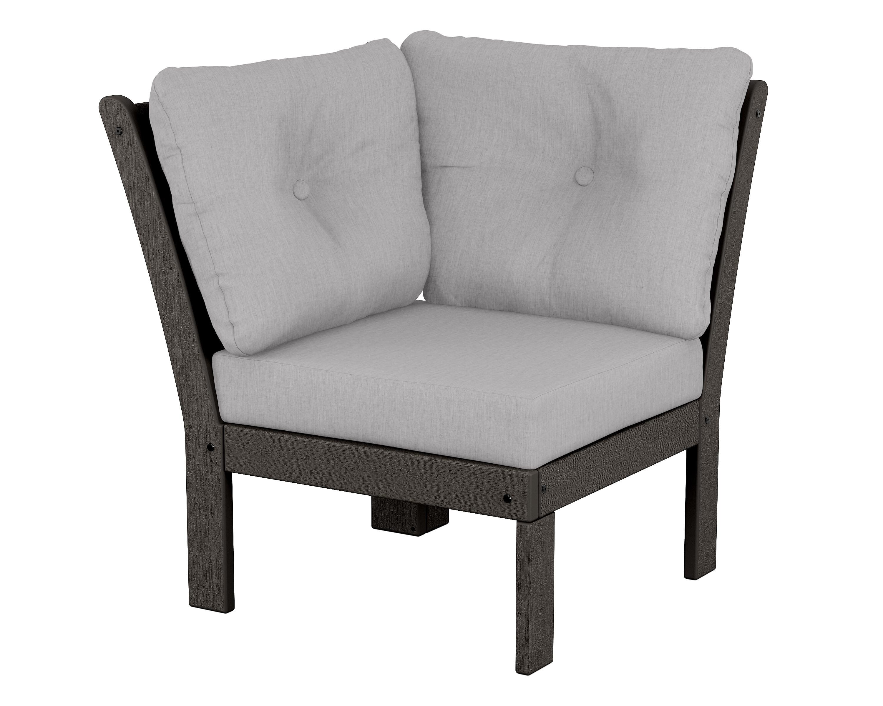 POLYWOOD® Vineyard Modular Corner Chair in Vintage Coffee / Granite