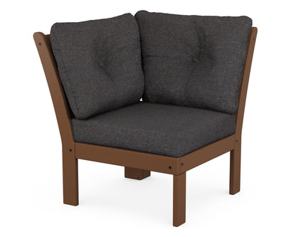 POLYWOOD® Vineyard Modular Corner Chair in Teak / Ash Charcoal