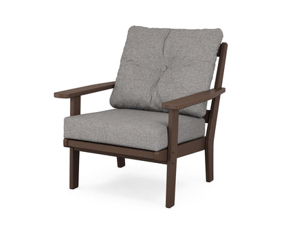 POLYWOOD® Oxford Deep Seating Chair in Mahogany / Grey Mist