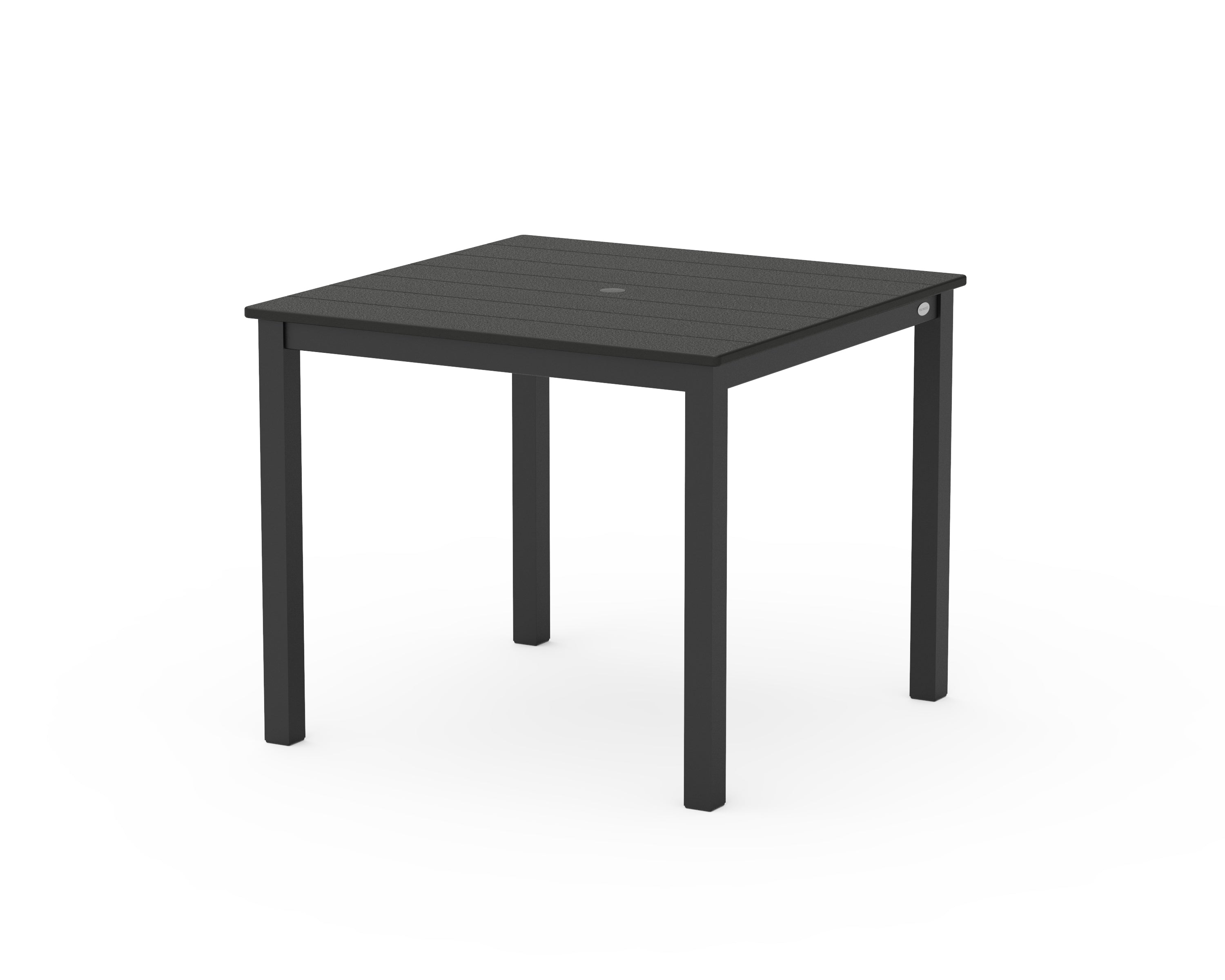 POLYWOOD® Main Street 36" x 36" Dining Table in Black / Black