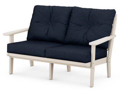 POLYWOOD® Lakeside Deep Seating Loveseat in Sand / Marine Indigo