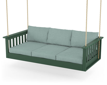 POLYWOOD® Vineyard Daybed Swing in Green / Glacier Spa