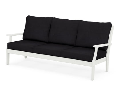 POLYWOOD® Braxton Deep Seating Sofa in Vintage White / Midnight Linen