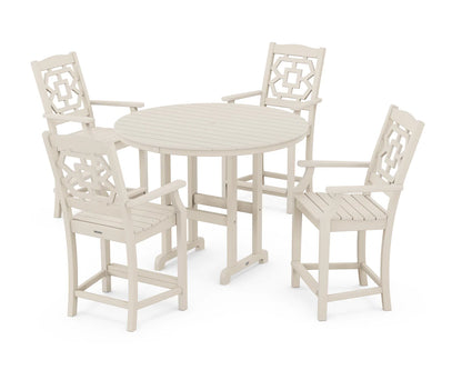 Chinoiserie 5-Piece Round Farmhouse Counter Set