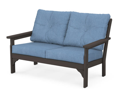 POLYWOOD® Vineyard Deep Seating Loveseat in Vintage Coffee / Sky Blue