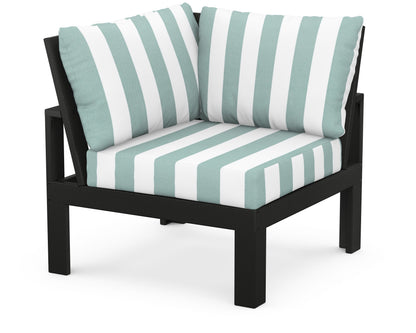 Unbranded Modular Corner Chair in Black / Cabana Stripe Glacier Spa