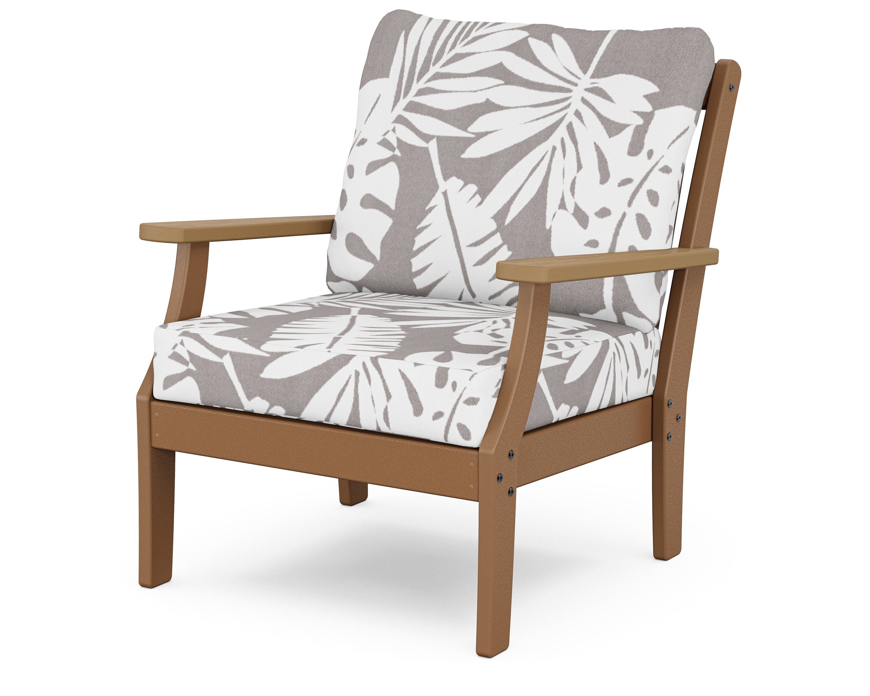 POLYWOOD® Braxton Deep Seating Chair in Teak / Natural / Leaf Grey Mist