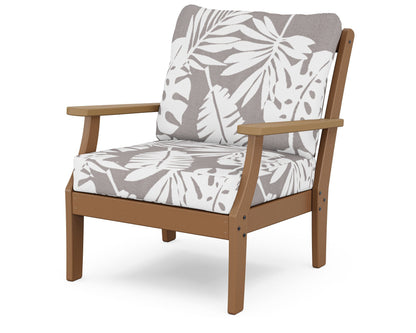 POLYWOOD® Braxton Deep Seating Chair in Teak / Natural / Leaf Grey Mist