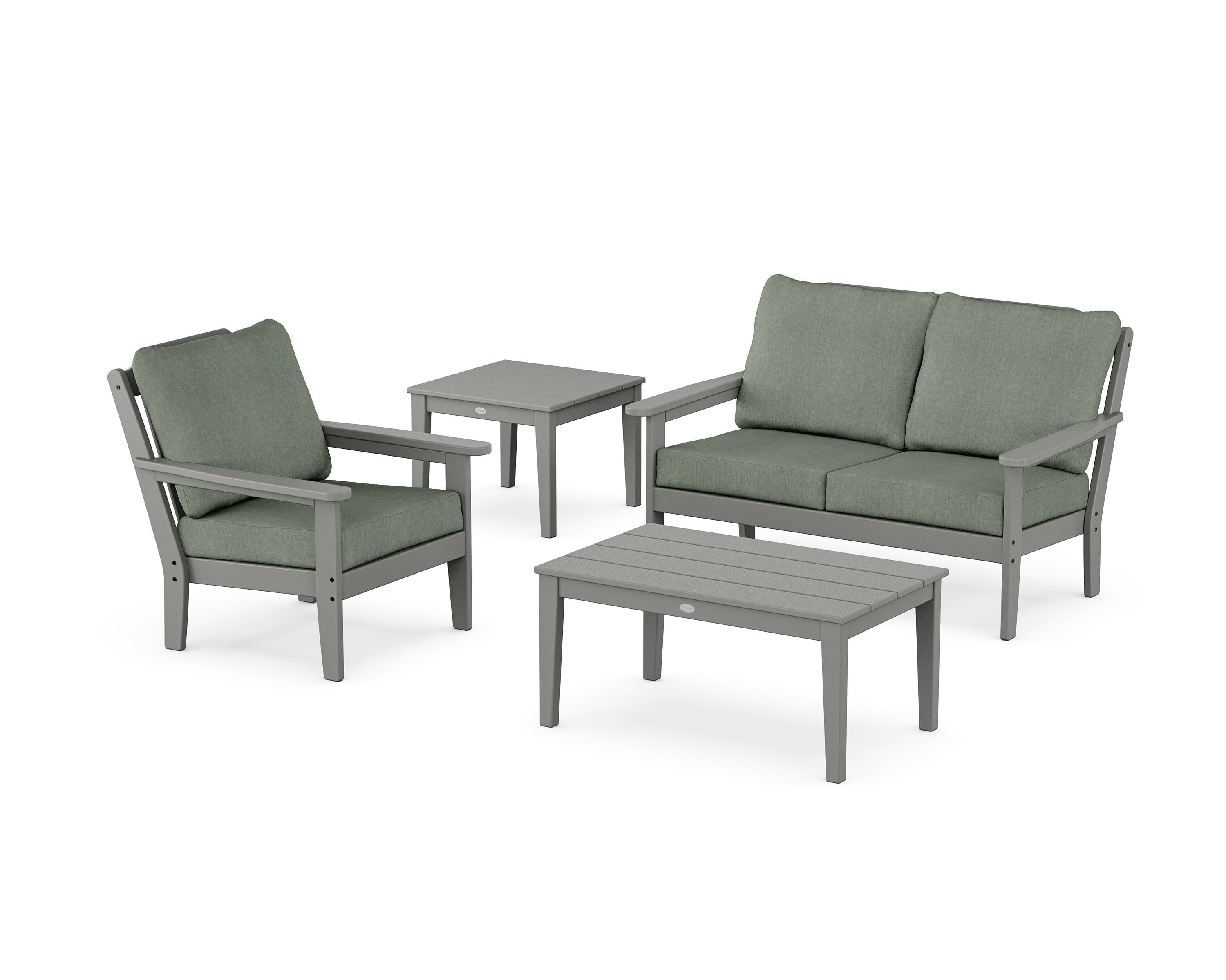 Country Living Wovendale 4-Piece Deep Seating Set in Slate Grey / Cast Sage