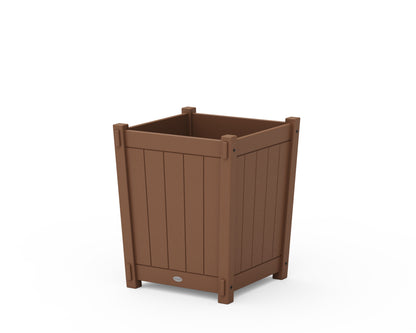POLYWOOD® Vineyard Large Tapered Square Short Planter Box in Teak