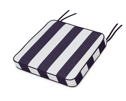 Martha Stewart by POLYWOOD® Chinoiserie Side Chair Seat Cushion in Cabana Stripe Navy