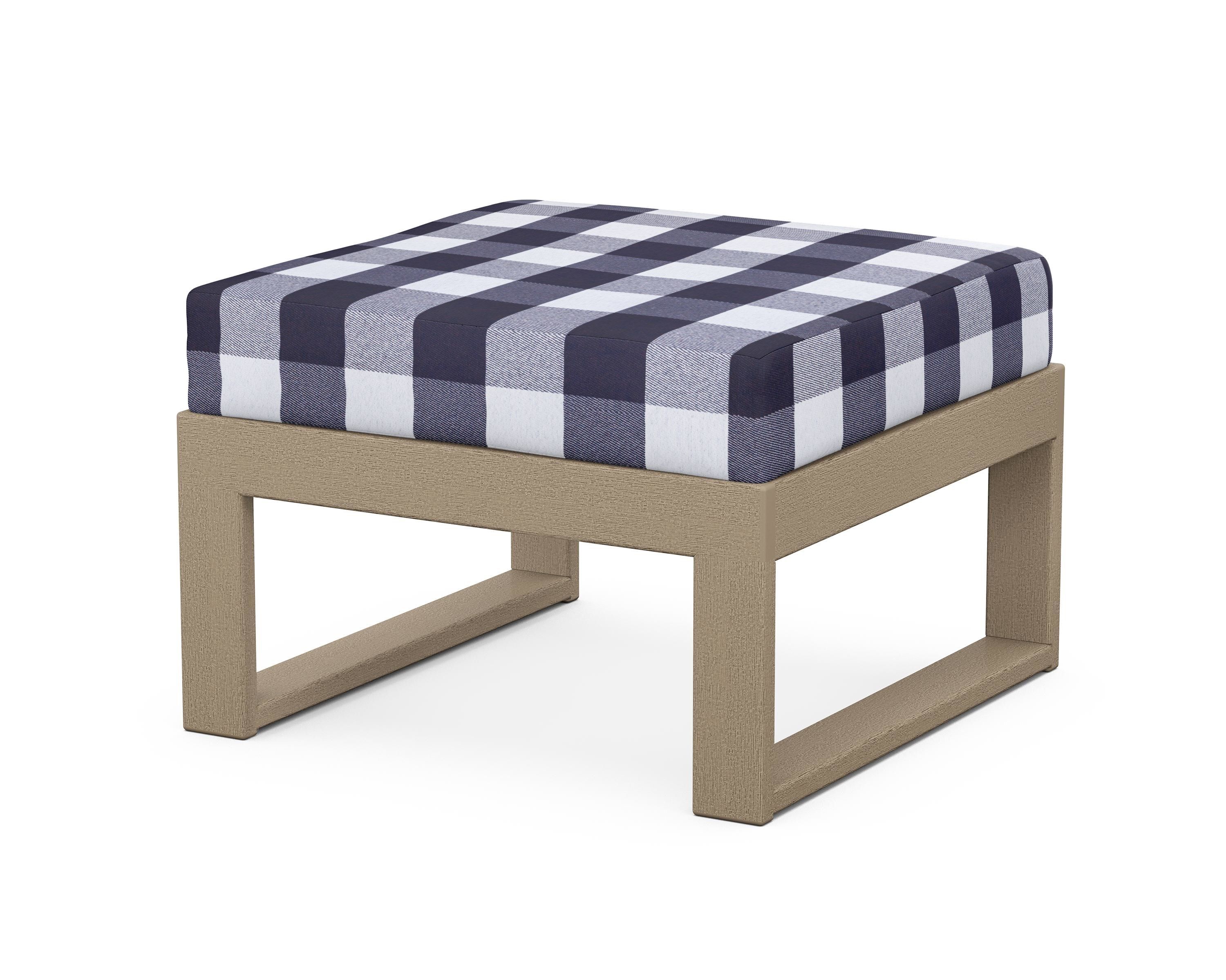 Unbranded Modular Ottoman - Modern in Vintage Sahara / Buffalo Plaid Navy