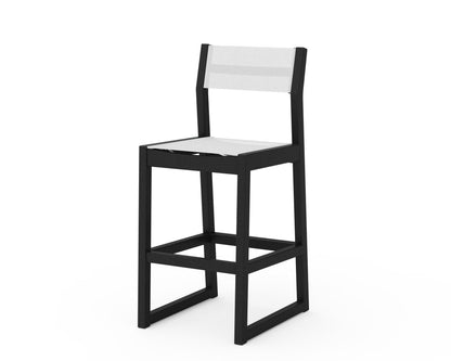 POLYWOOD® EDGE Sling Bar Side Chair in Black / White Sling