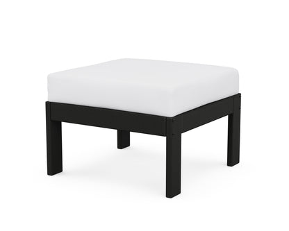 POLYWOOD® Vineyard Modular Ottoman in Black / Natural