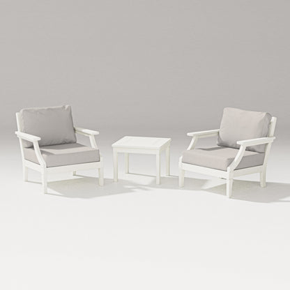 PW Designer Series Estate 3-Piece Lounge Chair Set in Vintage White / Cast Ash