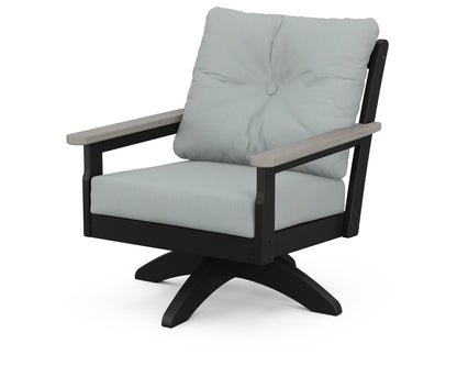 Vineyard Deep Seating Swivel Chair - Black